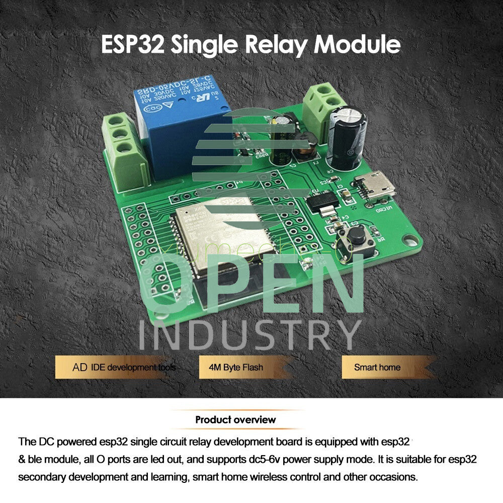 ESP32 Development Board Single Relay Module DC7-60V Micro USB 5V