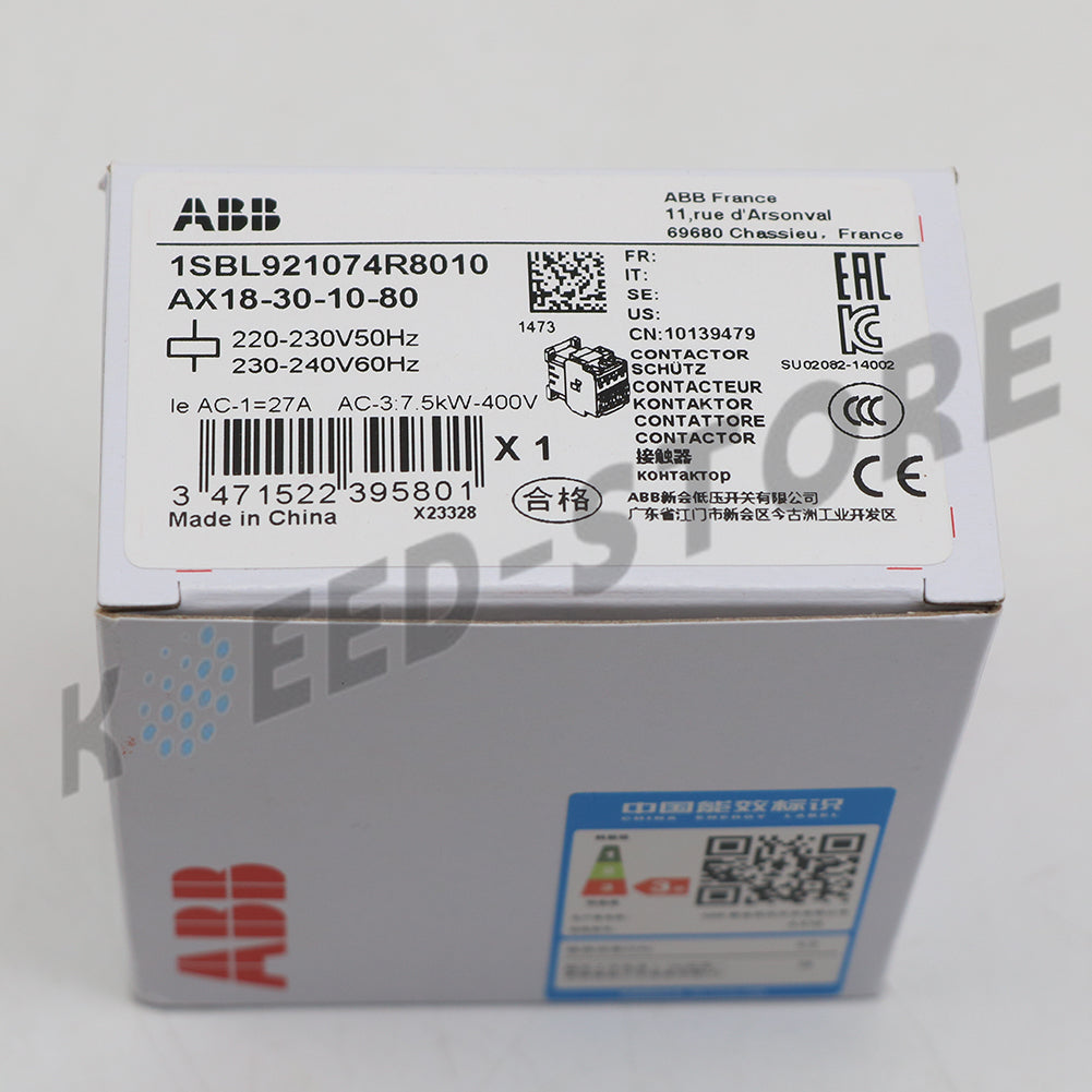 1PCS ABB AX18-30-10-80 Contactor 220-230V50Hz/230-240V60Hz 1SBL921074R8010