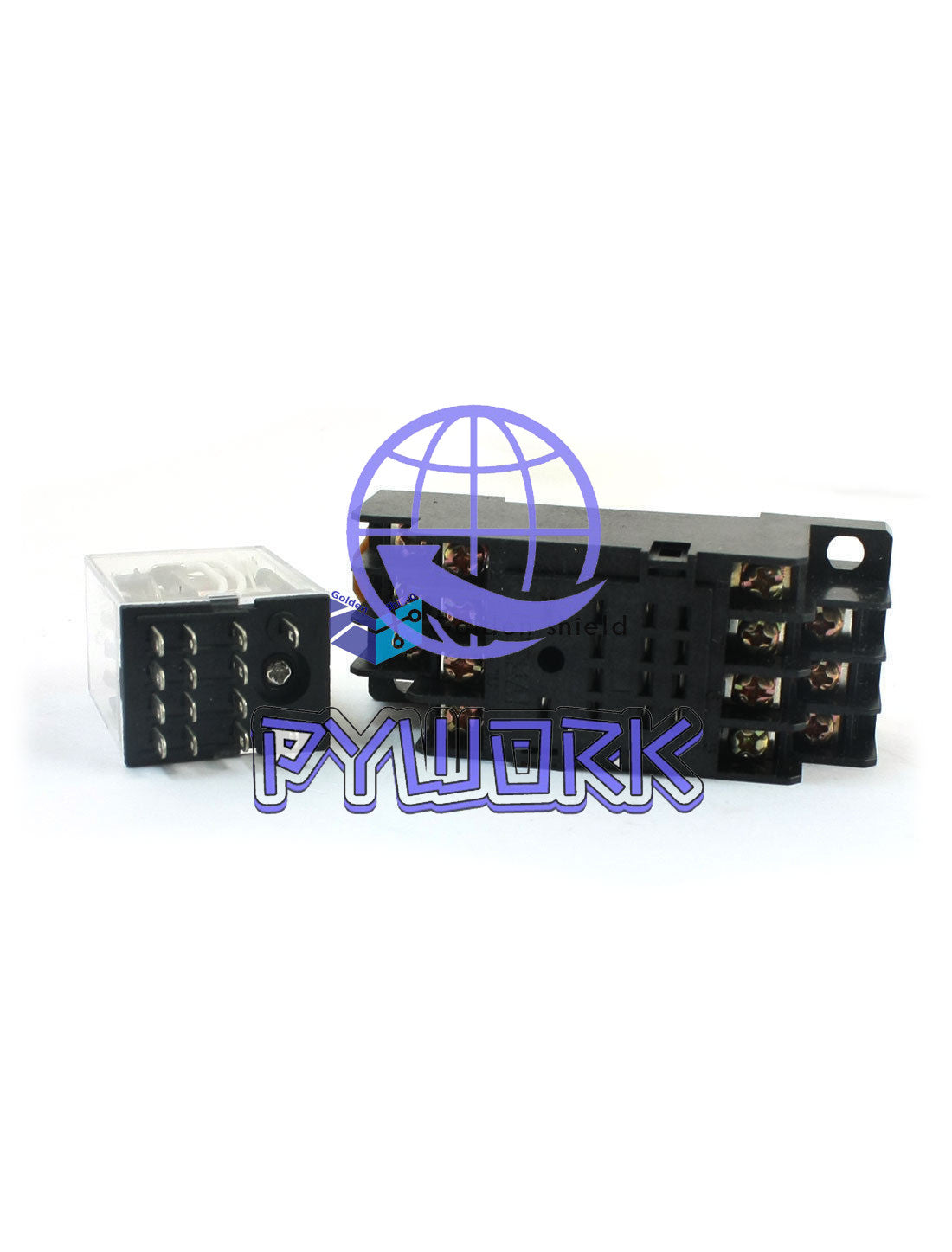 10Pcs HH54PL Coil 4PDT 35mm DIN Rail Mounting Power Relay AC24V