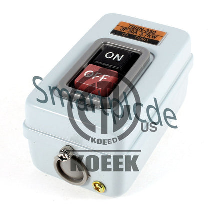 TBSN-330 Gray Metal Case 3P ON/OFF Push Button Switch 30A 3.7KW