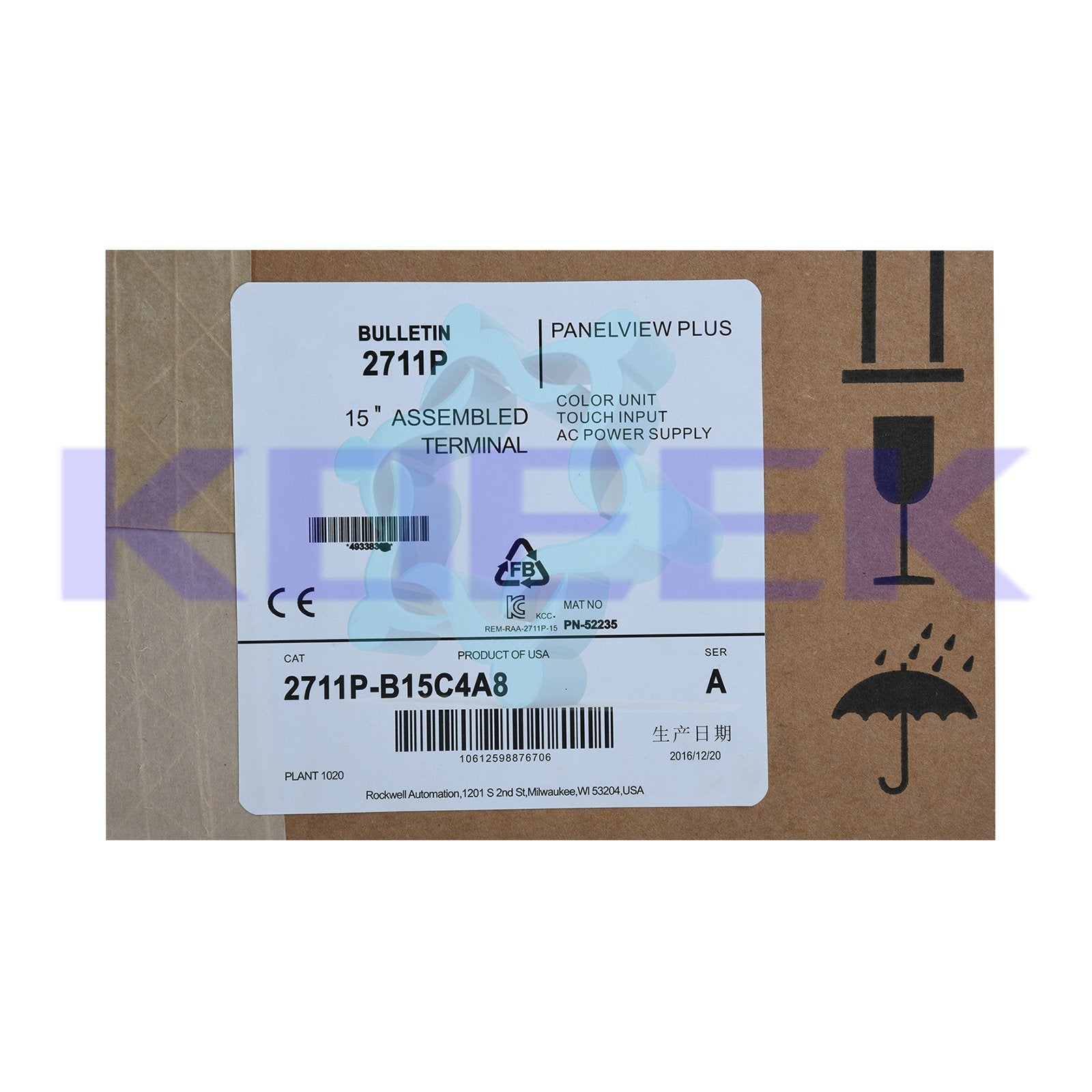 2711P-B15C4A8 KOEED 500+, 80%, Allen-Bradley, import_2020_10_10_031751, Other