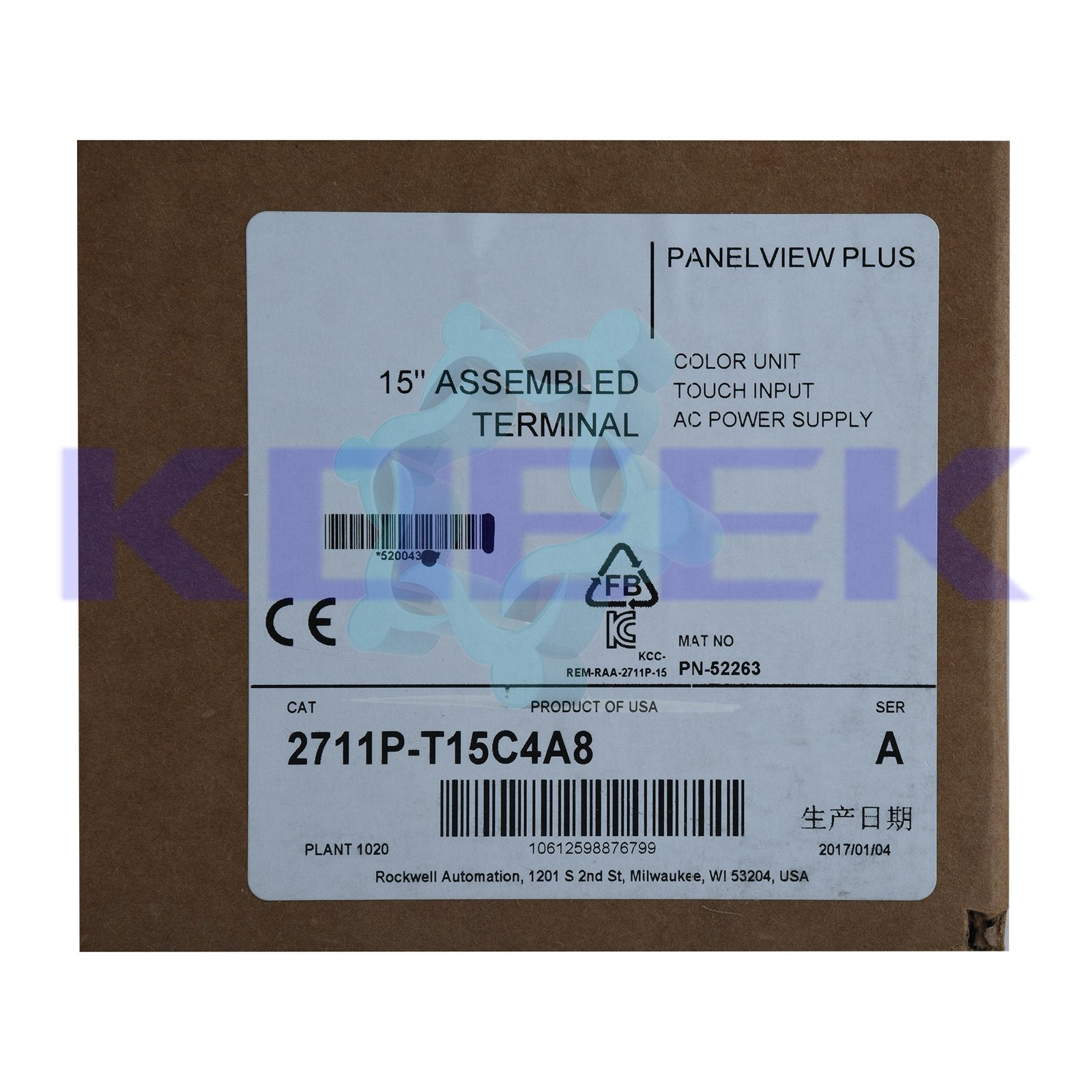 2711P-T15C4A8 KOEED 500+, 80%, Allen-Bradley, import_2020_10_10_031751, Other