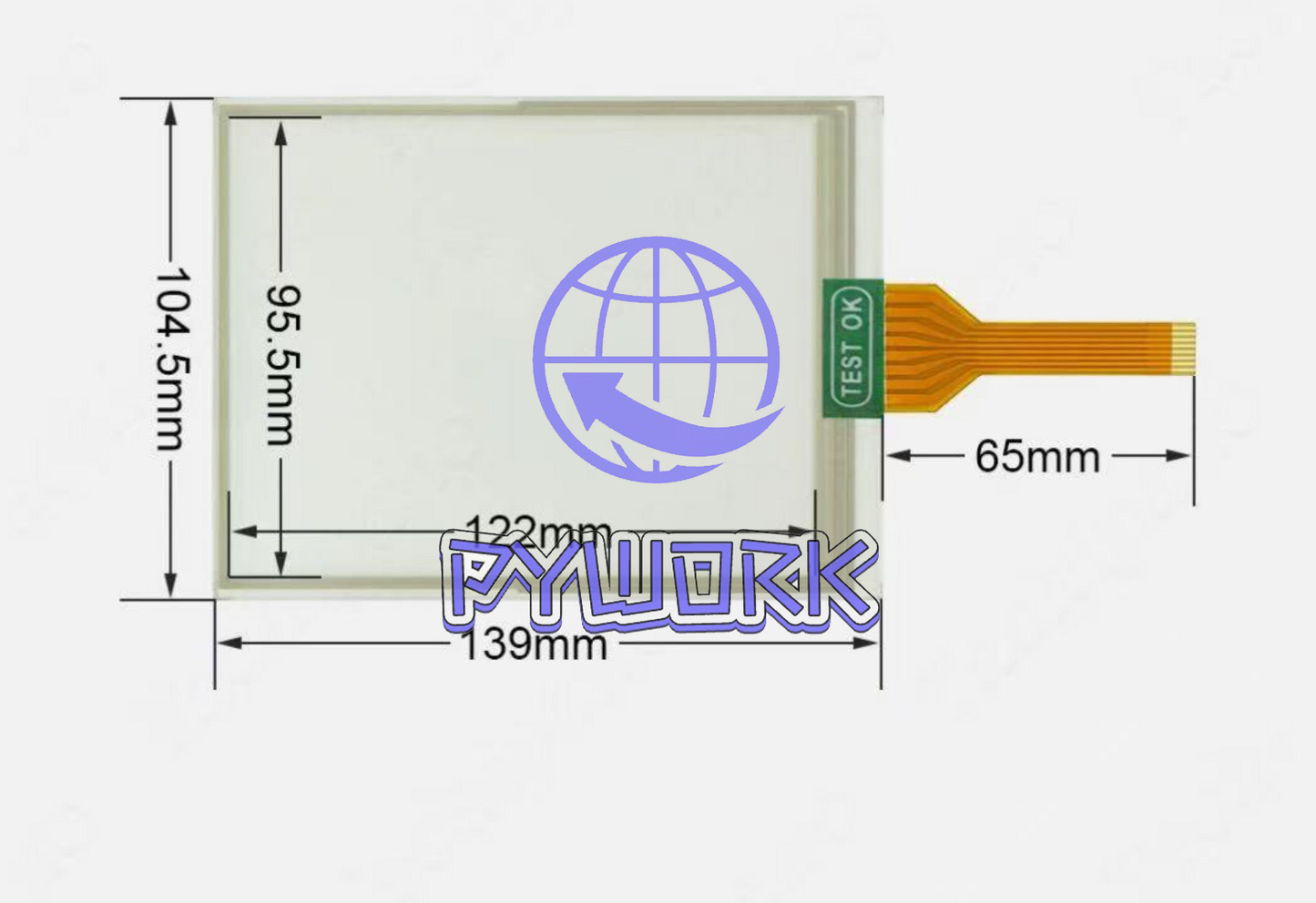 1pcs For KCS057QV1AJ-G20 Touch Screen Glass
