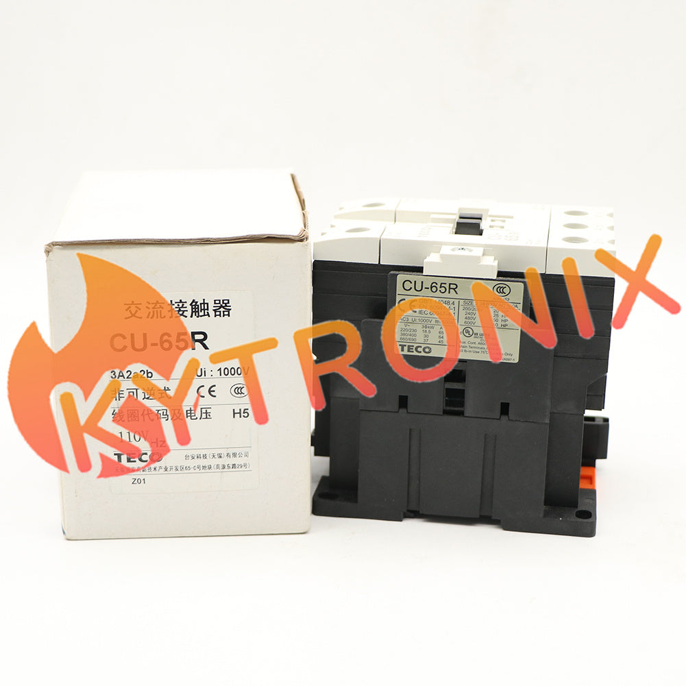 1Pcs TECO CU-65R 3A2a2b Magnetic Contactor 100 Amp 3 Phase 110V Coil 3A2a2b