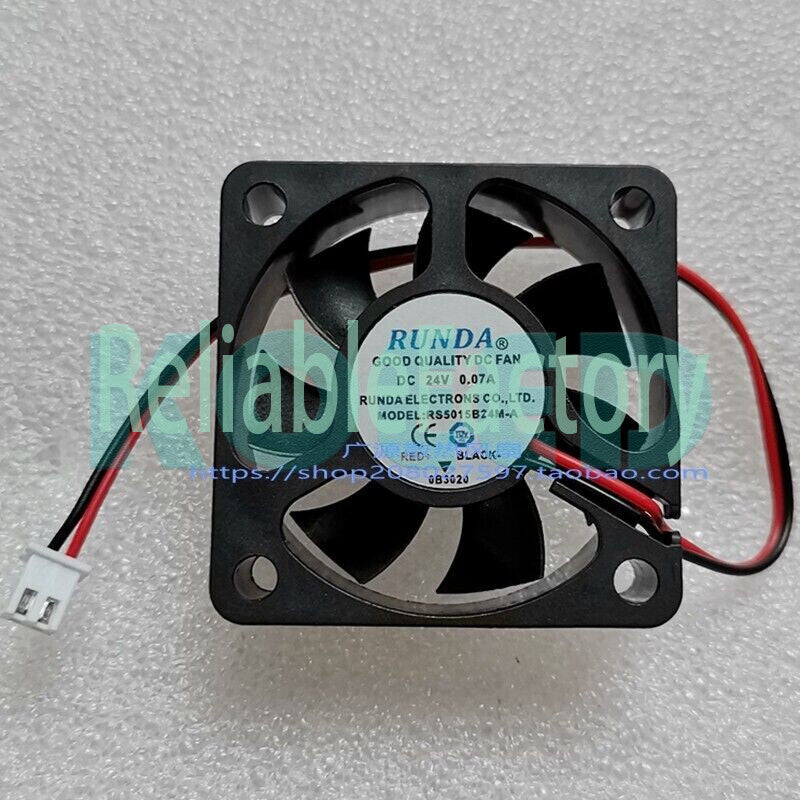1 PCS RUNDA Fan RS5015B24M-A DC24V 0.07A 5cm 50*50*15mm 2 wire cooling fan