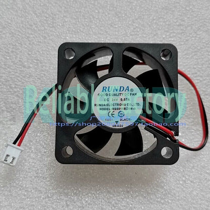 1 PCS RUNDA Fan RS5015B24M-A DC24V 0.07A 5cm 50*50*15mm 2 wire cooling fan