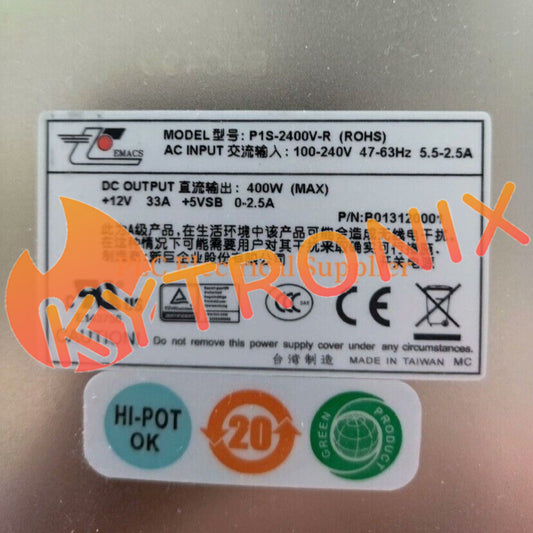 1X EMACS P1S-2400V-R Hot Swap 400W Server Power Supply Fully Tested