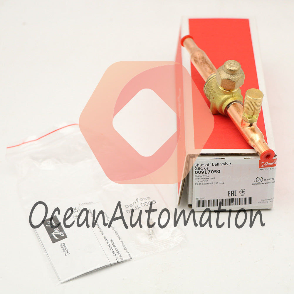 Danfoss 009L7050 1/4in Shut Off Ball Valve ODF GBC 6s Multiple Refrigerant MWP 6