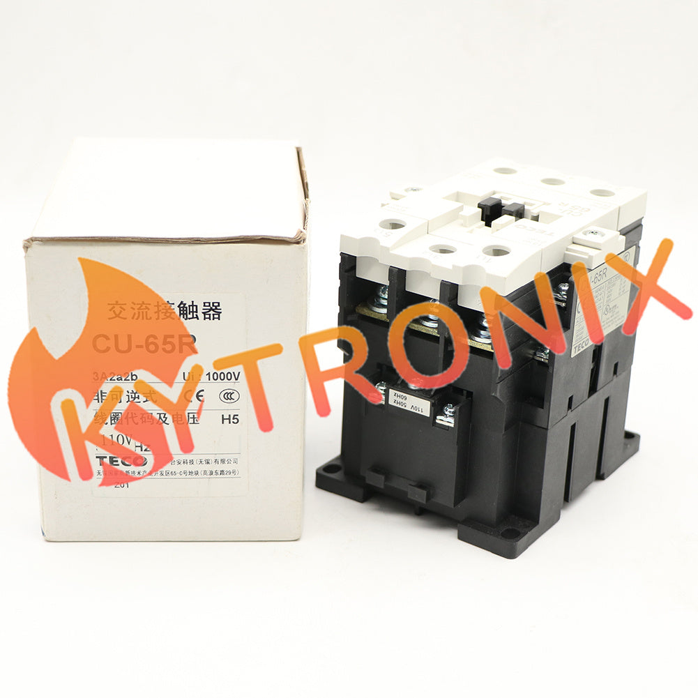 1Pcs TECO CU-65R 3A2a2b Magnetic Contactor 100 Amp 3 Phase 110V Coil 3A2a2b
