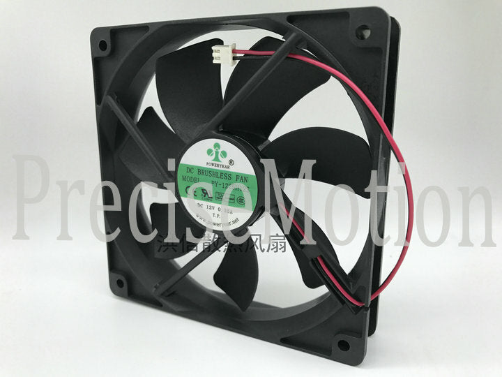 POWERYEAR PY-1225H12S DC12V 0.35A 12CM 120*120*25MM 2Pin Cooling Fan