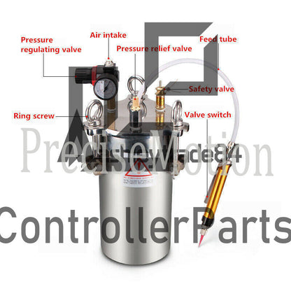 1PCS Hand Glue Dispenser High Flow Dispensing Valve 3L Pressure Tank