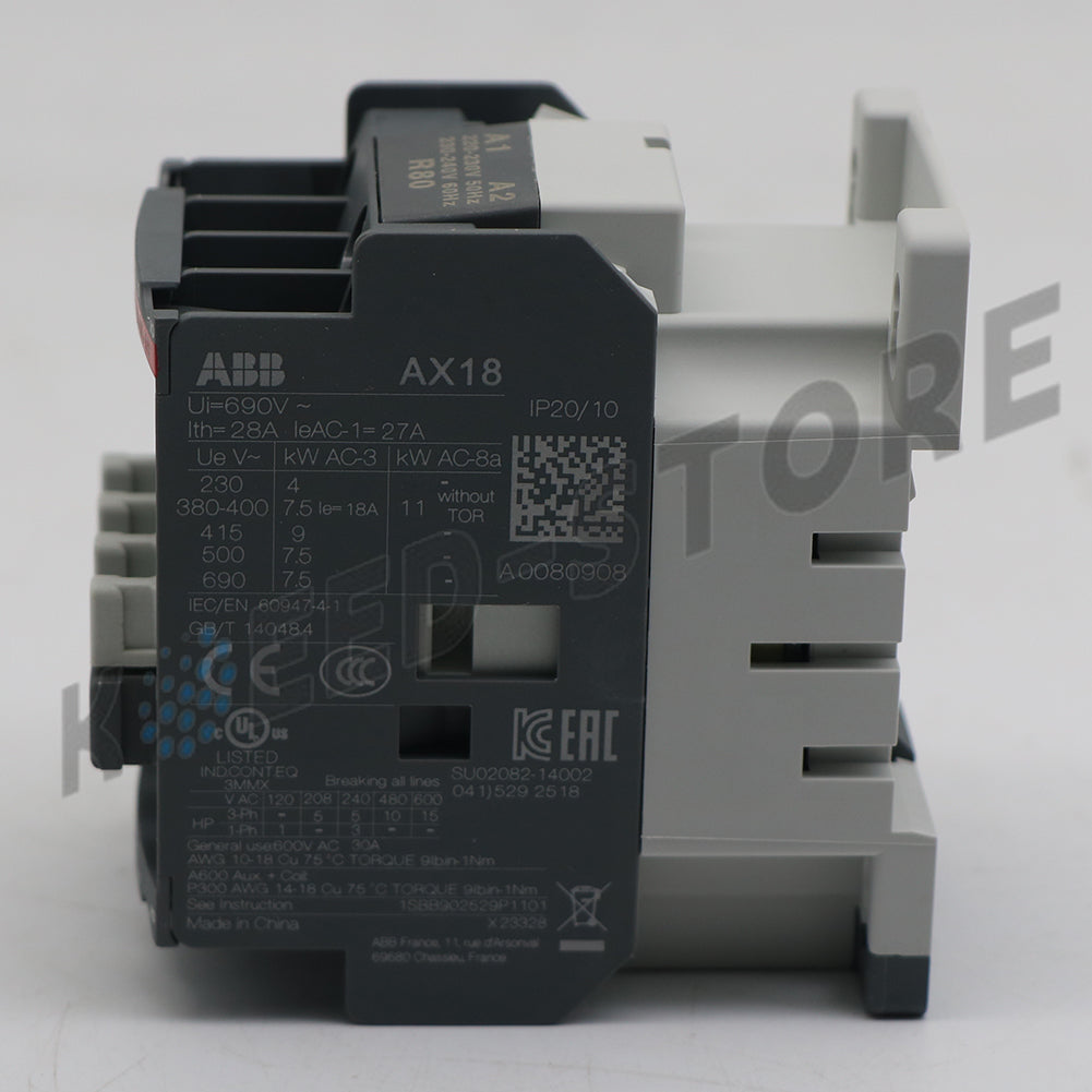 1PCS ABB AX18-30-10-80 Contactor 220-230V50Hz/230-240V60Hz 1SBL921074R8010