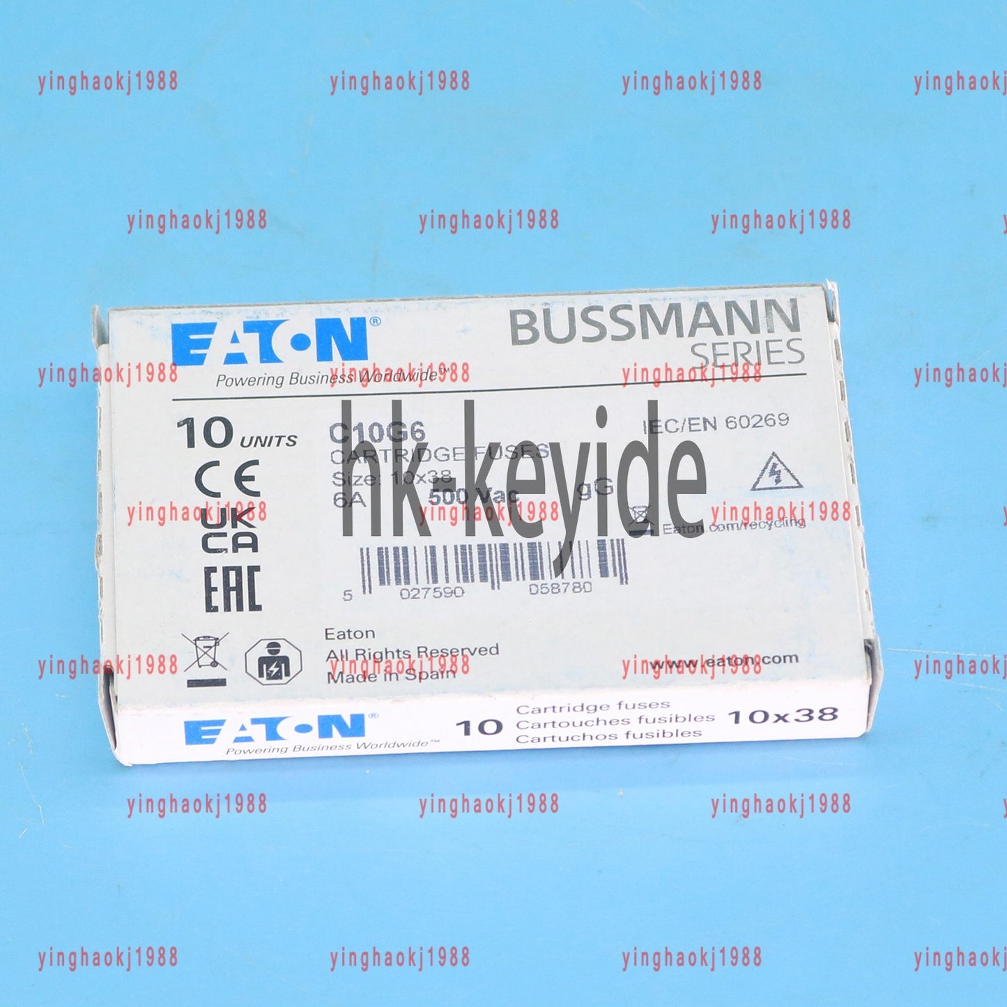 10pc eaton Bussmann C10G6 (6Amp) 6A 500Vac Cartridge Fuse 10x38mm