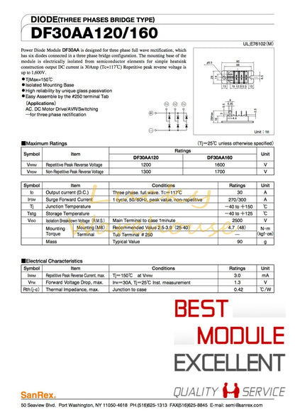 1PCS SANREX DF30AA160 power supply module Quality Assurance