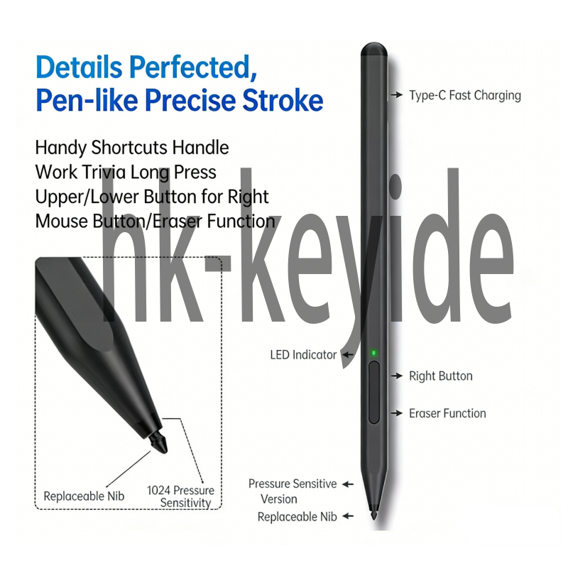 Slim Pen 2 for Microsoft Surface Pro 11/10/9/8/7/6/5/4 Stylus with 1024 Pressure