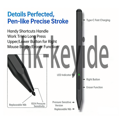 Slim Pen 2 for Microsoft Surface Pro 11/10/9/8/7/6/5/4 Stylus with 1024 Pressure