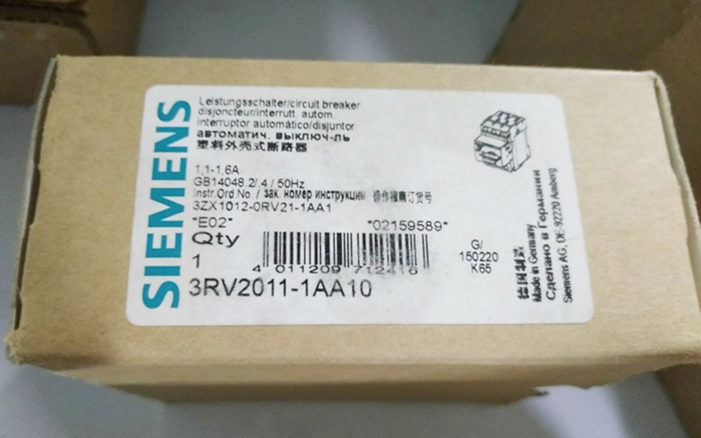 3RV2 011-1AA10 - SIEMENS