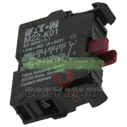 10PCS/ EATON MOELLER M22-K01 1NC Pushbutton Contact Block