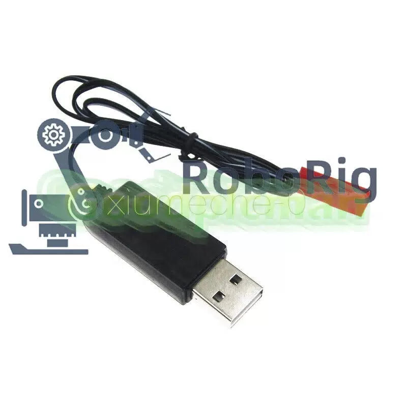 500mA 3.7V Output 1S Lipo Lithium Battery USB Cable Charger Red JST Female [2]