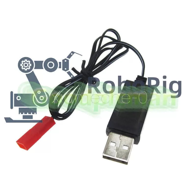 500mA 3.7V Output 1S Lipo Lithium Battery USB Cable Charger Red JST Female [4]
