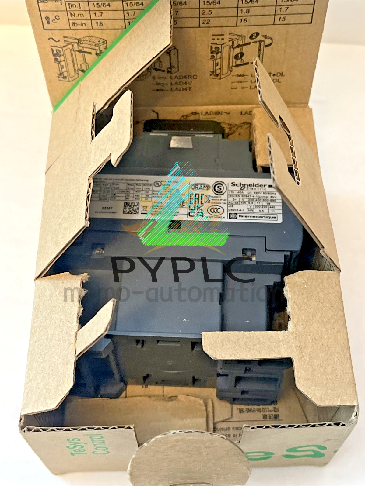 Schneider LC1D25M7 Contactor 3 poles 25 Amps Screw 220V 50/60 Hz