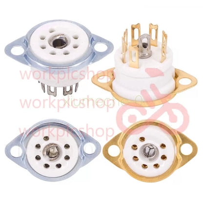 5PCS X Chassis Mount Ceramic 7pin Vacuum Tube Socket For 6J EAA91 EC92 6X4 6Z4 [1]