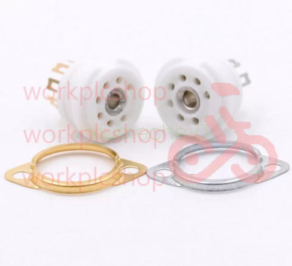 5PCS X Chassis Mount Ceramic 7pin Vacuum Tube Socket For 6J EAA91 EC92 6X4 6Z4 [2]