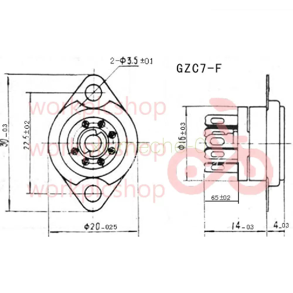 5PCS X Chassis Mount Ceramic 7pin Vacuum Tube Socket For 6J EAA91 EC92 6X4 6Z4 [6]