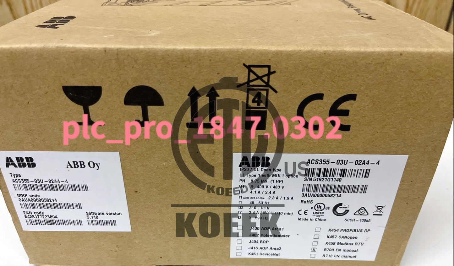 1PCS ABB ACS355-03U-02A4-4 Frequency Converter Fast shipment #k