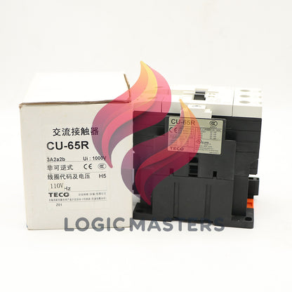 1Pcs TECO CU-65R Magnetic Contactor 100 Amp, 3 Phase, 110V Coil 3A2a2b