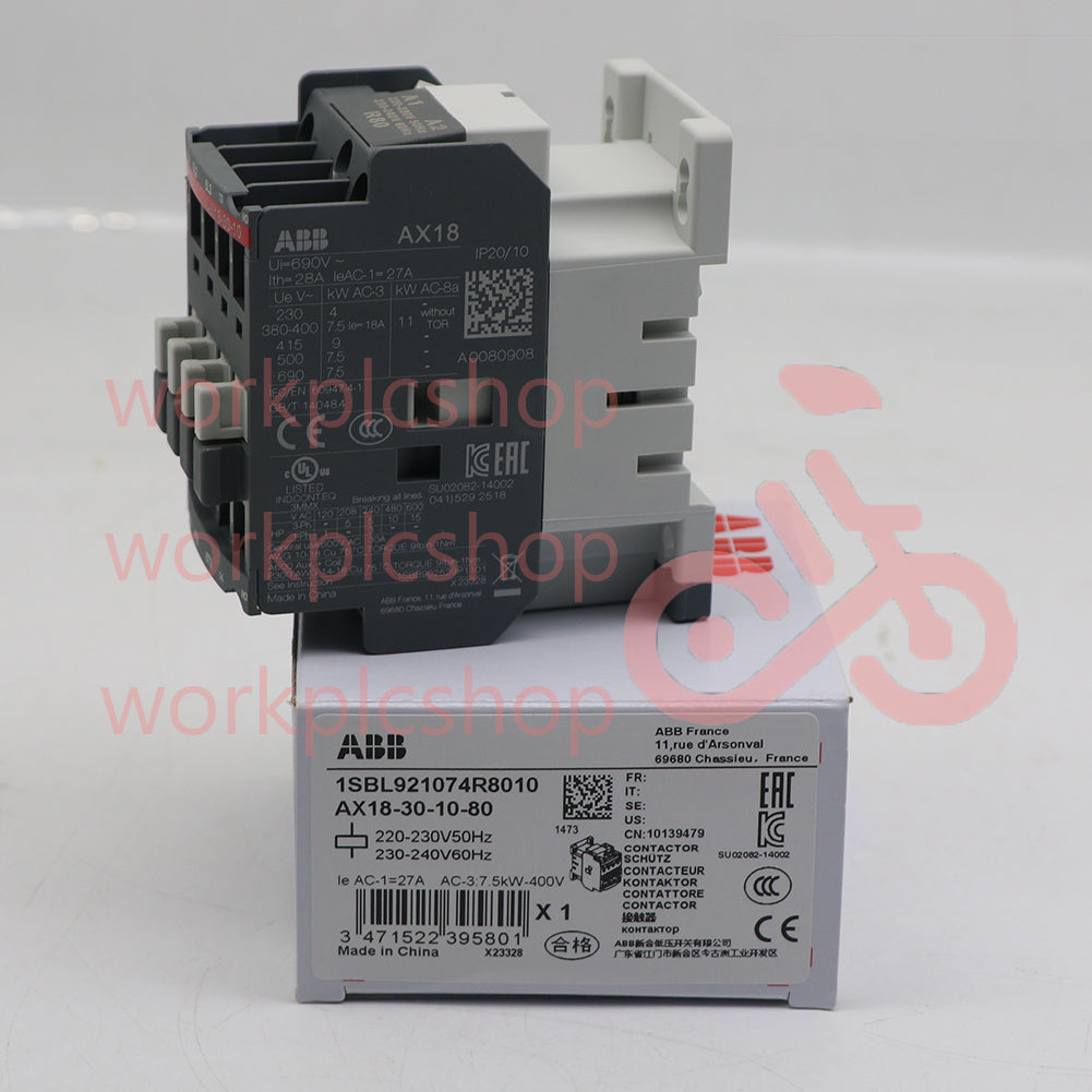 1PCS ABB AX18-30-10-80 Contactor 220-230V50Hz/230-240V60Hz 1SBL921074R8010