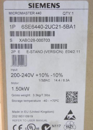 6SE6 440-2UC21-5BA1 - SIEMENS