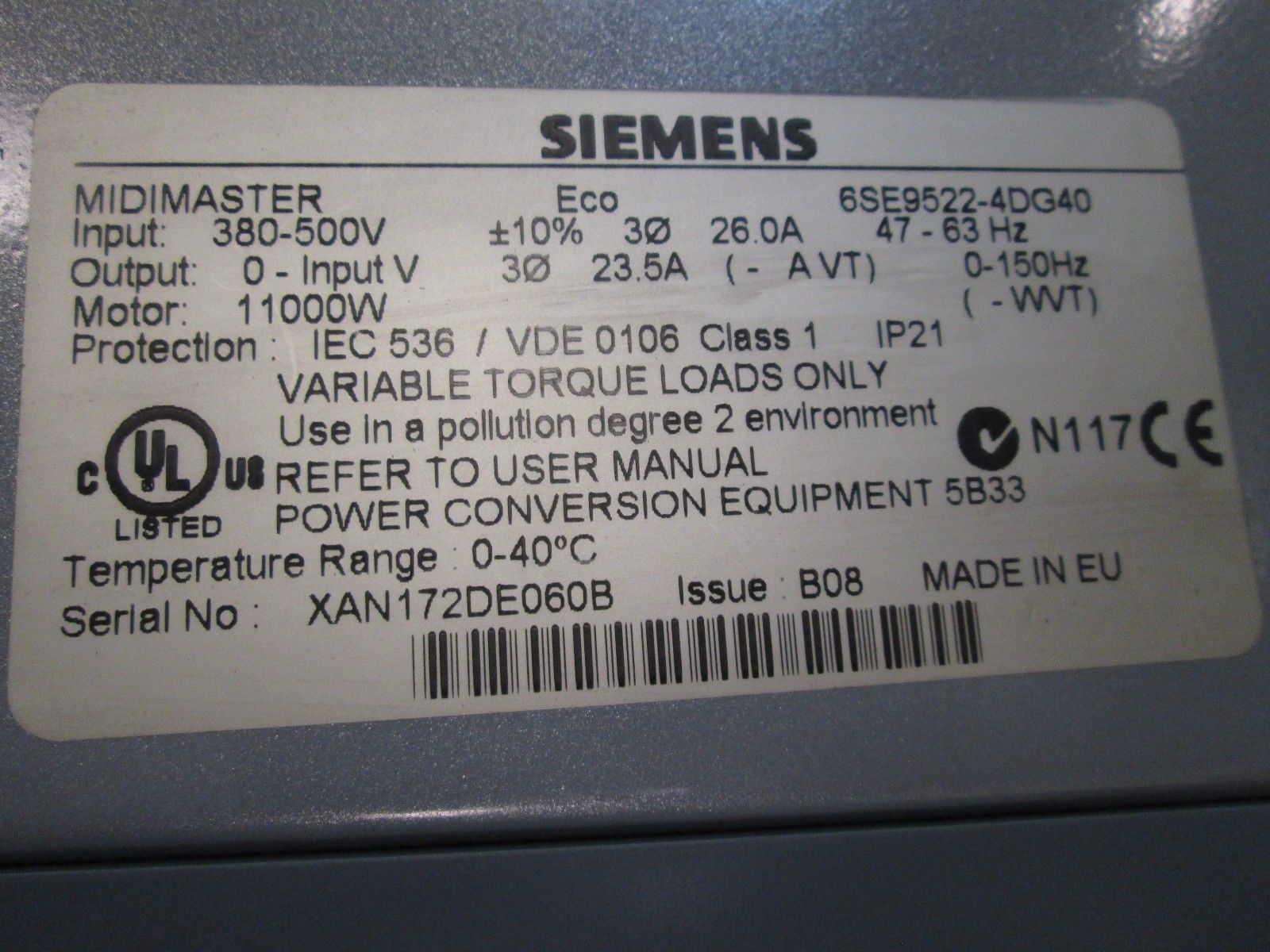 6SE95224DG40 KOEED 500+, 80%, import_2020_10_10_031751, Other, Siemens