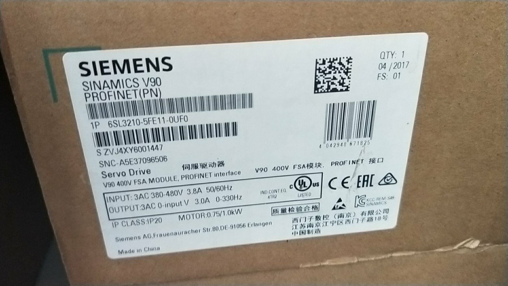 6SL3210-5FE11-0UF0 KOEED 500+, 80%, import_2020_10_10_031751, Other, Siemens