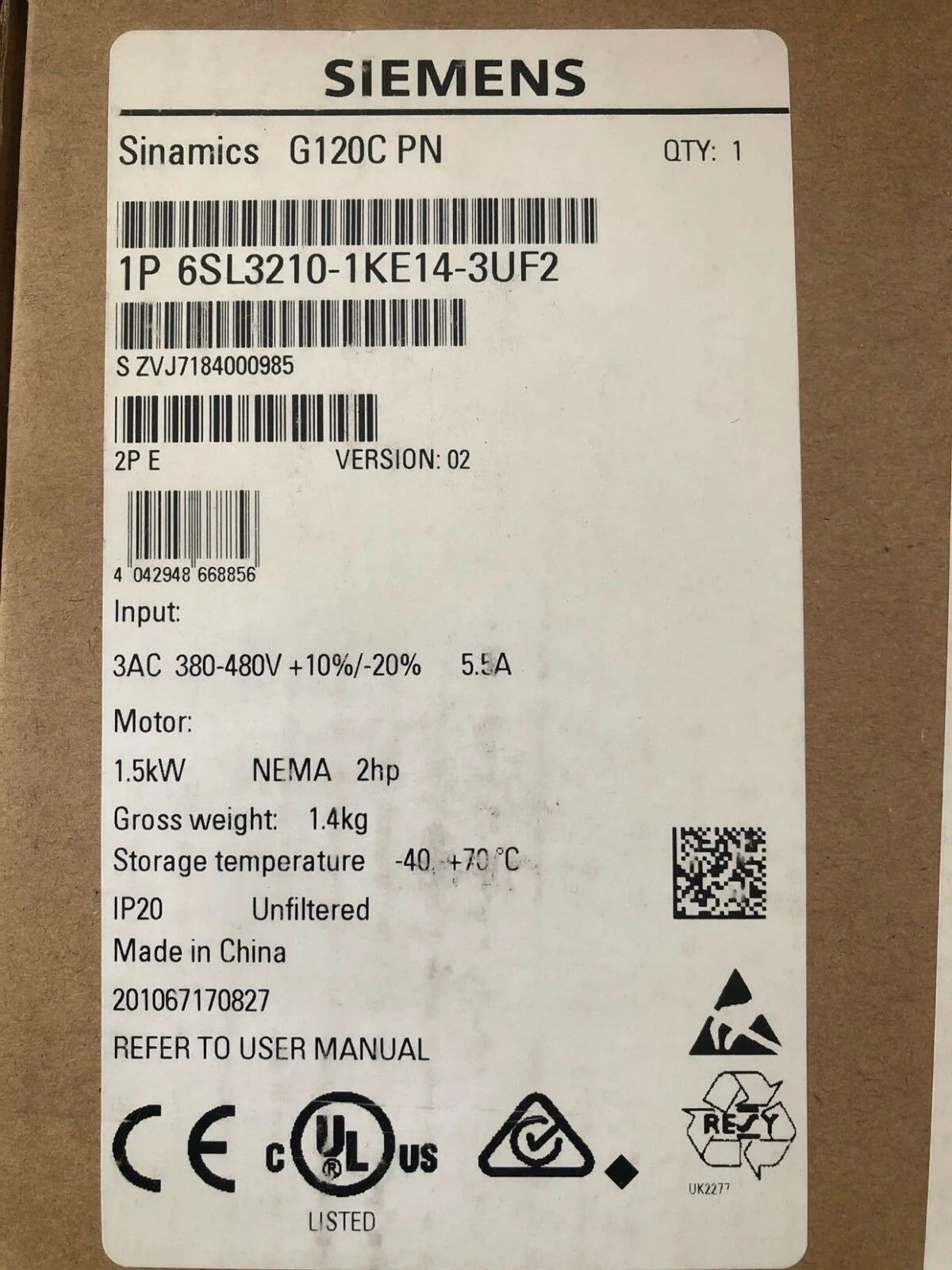 6SL3210-1KE14-3UF2 - SIEMENS [1]