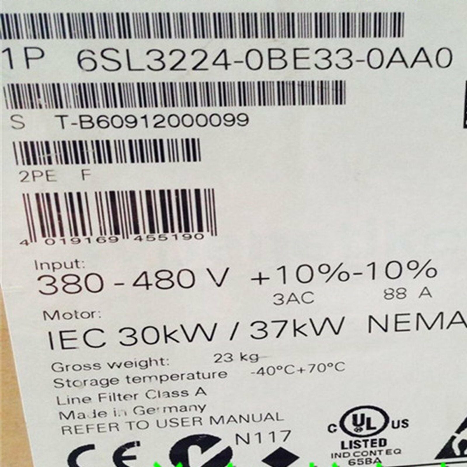 6SL3224-0BE33-0AA0 - SIEMENS