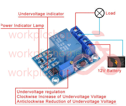 DC 12V Battery Low Voltage Cut off Switch Controller Excessive Protection Module