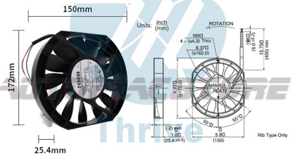 1PC Inverter Cooling Fan 24V 1.70A 3-wire 5910PL-05W-B79 17251 17CM US
