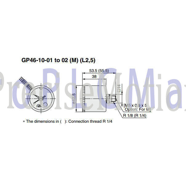 SMC GP46-10-01 Pressure Gauge with Switch 1PCS