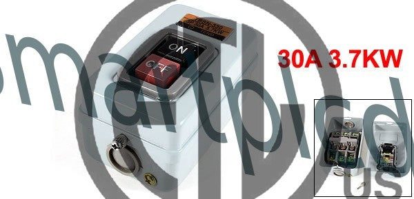 TBSN-330 Gray Metal Case 3P ON/OFF Push Button Switch 30A 3.7KW