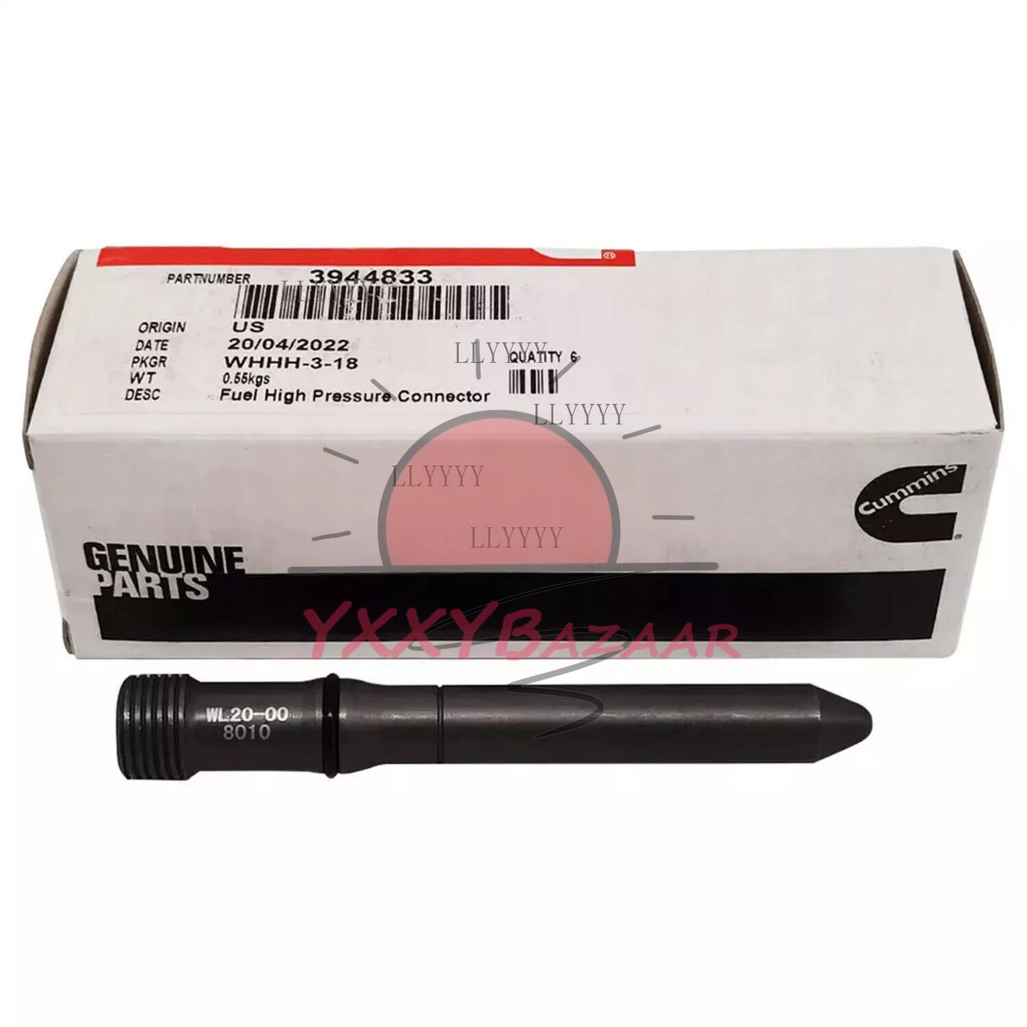 6PCS 24V Injector Connector Tubes 3944833 Fits for Cummins 1998-02 Dodge 5.9L