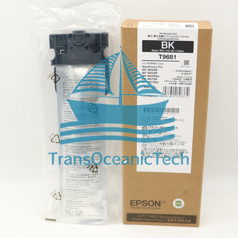 1PCS T9681 Black Ink Cartridge For Epson WF-M5799a M5799 WF-M5299a M5299