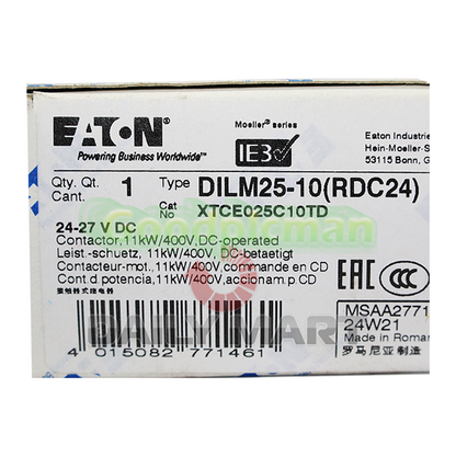 EATON DILMC25-10 RDC24 Contactor 24–27V