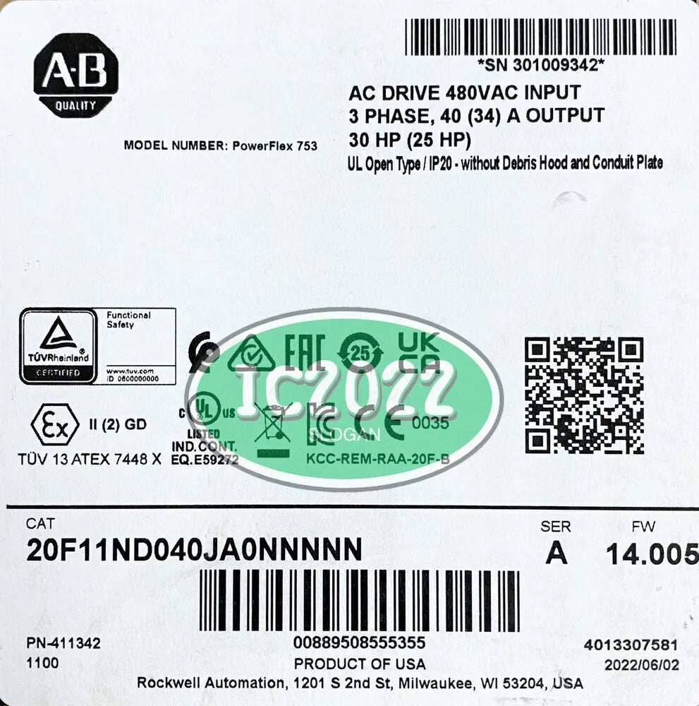 AB 20F11ND040JA0NNNNN PowerFlex753 AC Drive - AB [1]