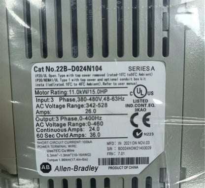 AB 22B-D024N104 PowerFlex 40 11 kW 15 HP AC Drive For 22B-D024N104 - AB [3]