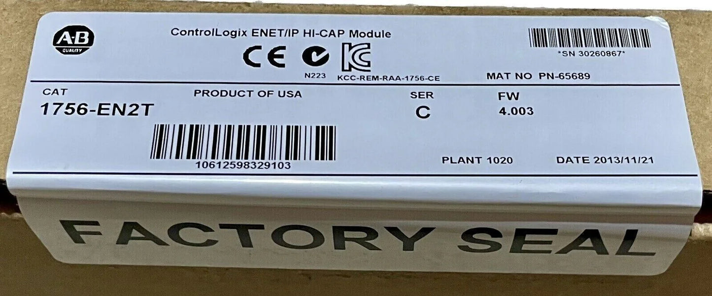 AB Allen-Bradley 1756EN2T C ControlLogix Module New Factory Sealed - ALLEN-BRADLEY [1]