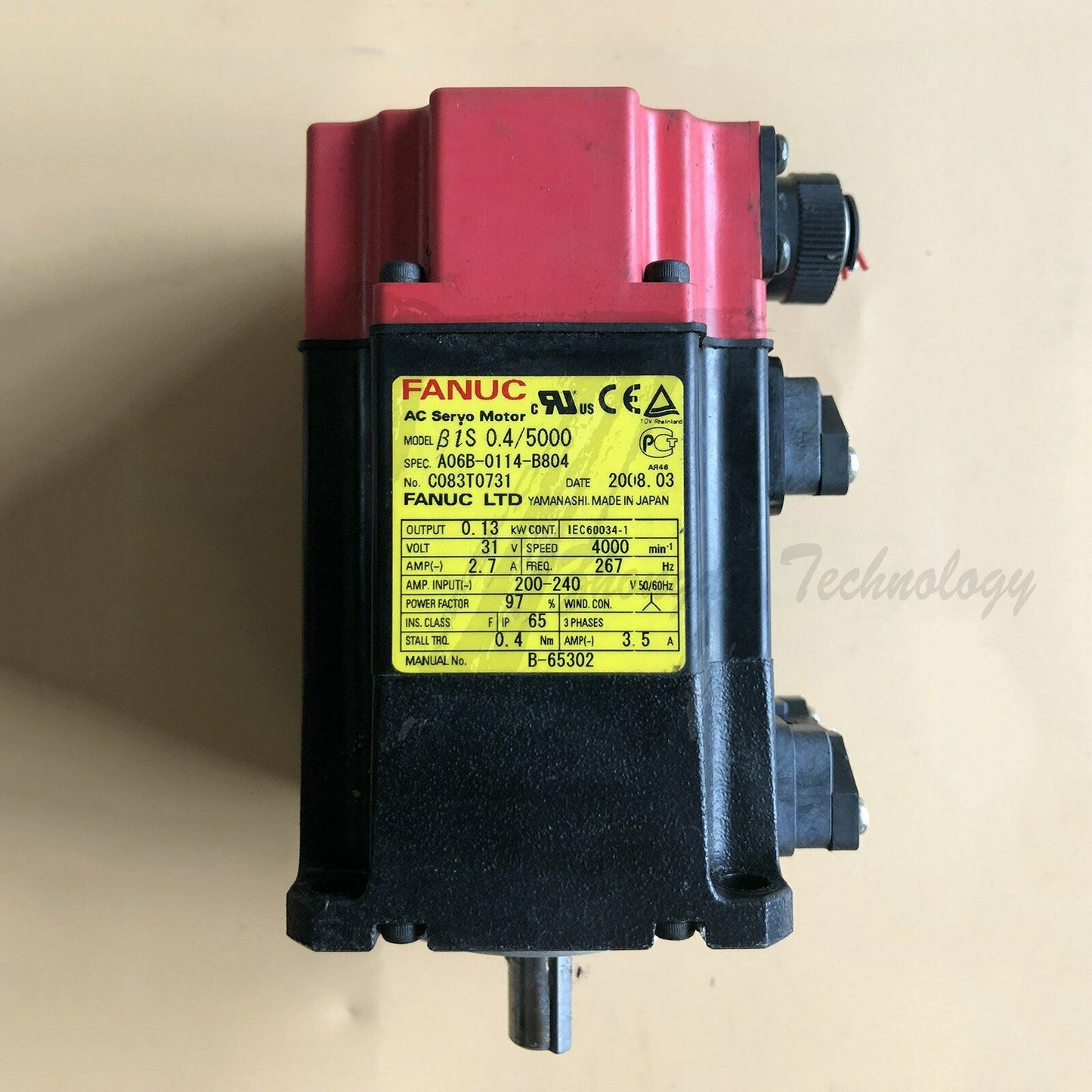 AC SERVO MDL BiS0.4/5000, ST, KEY, 90v BRK, b64ia A06B-0114-B804 - FANUC