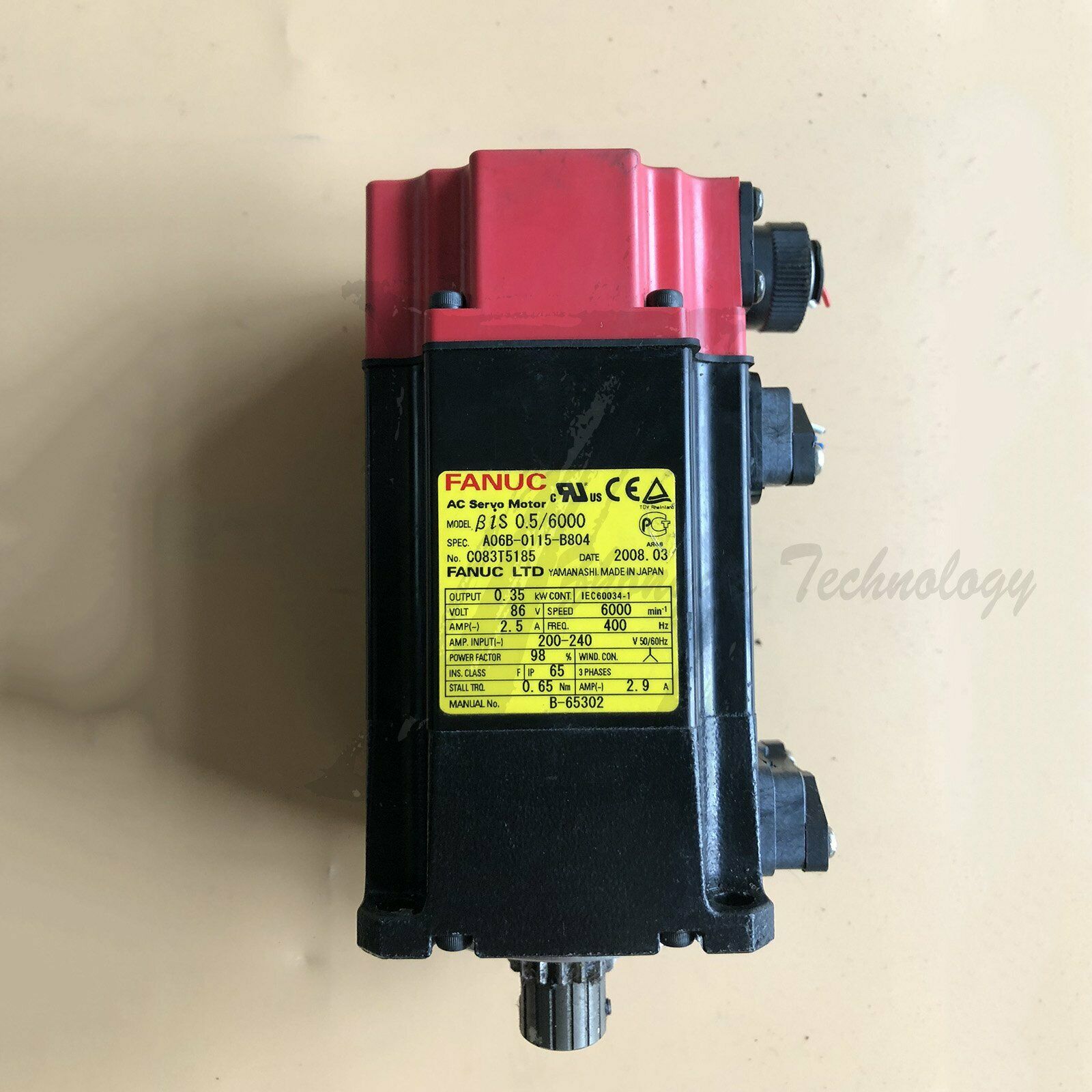 AC SERVO MDL BiS0.5/6000, ST, KEY, 90v BRK, b64ia A06B-0115-B804 - FANUC
