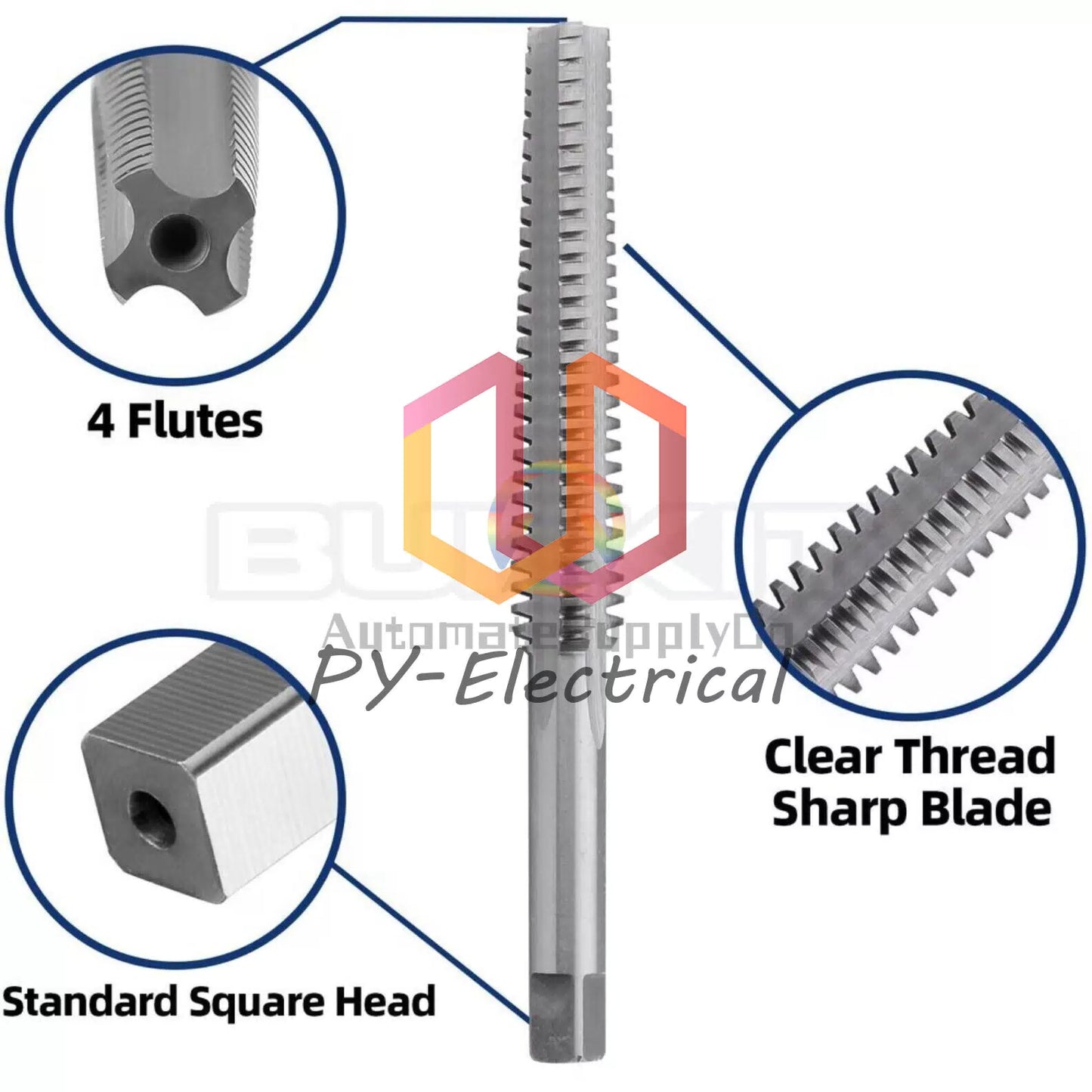 ACME 11/16"-8 Trapezoidal Tap Left Hand, HSS 11/16 x 8 Trapezoidal Thread Tap [4]