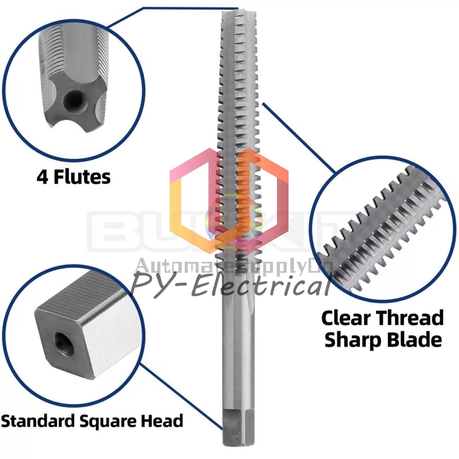 ACME 11/16"-8 Trapezoidal Tap Left Hand, HSS 11/16 x 8 Trapezoidal Thread Tap [4]